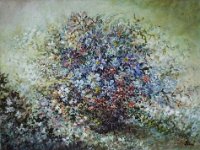 Vaso di fiori blu  Olio su tela - 30 x 40